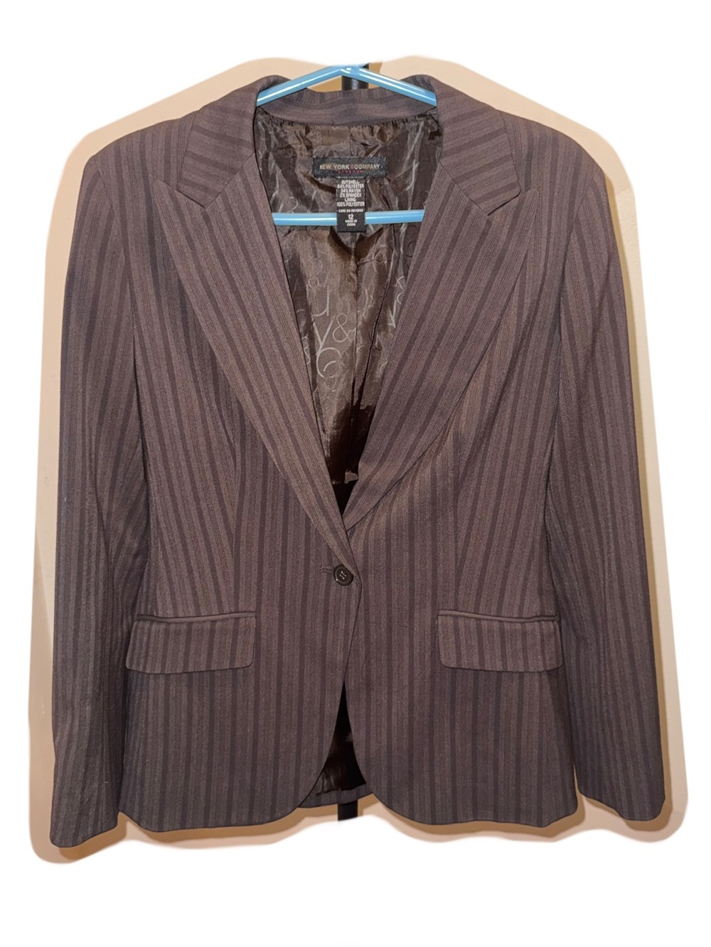 New York & Company Pinstripe Single-Button Blazer